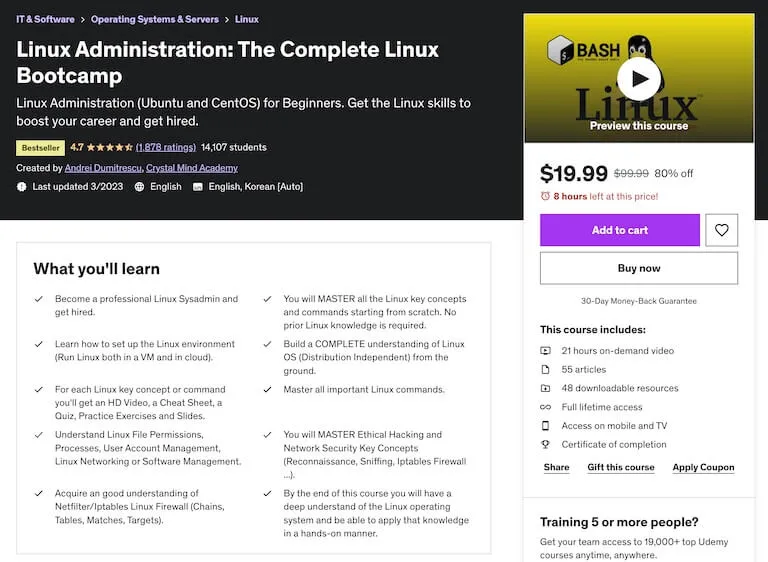 linux udemy course