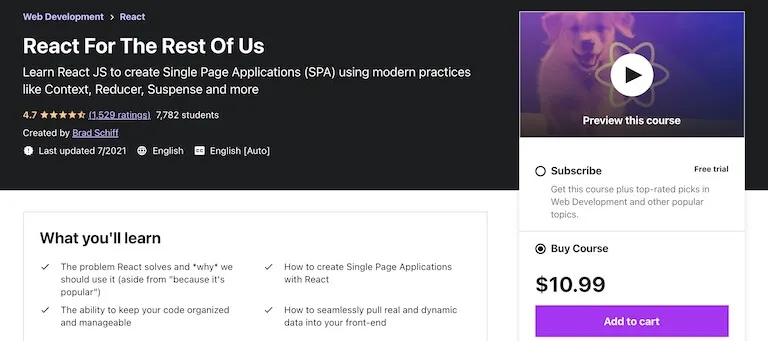 react for the rest of us udemy course