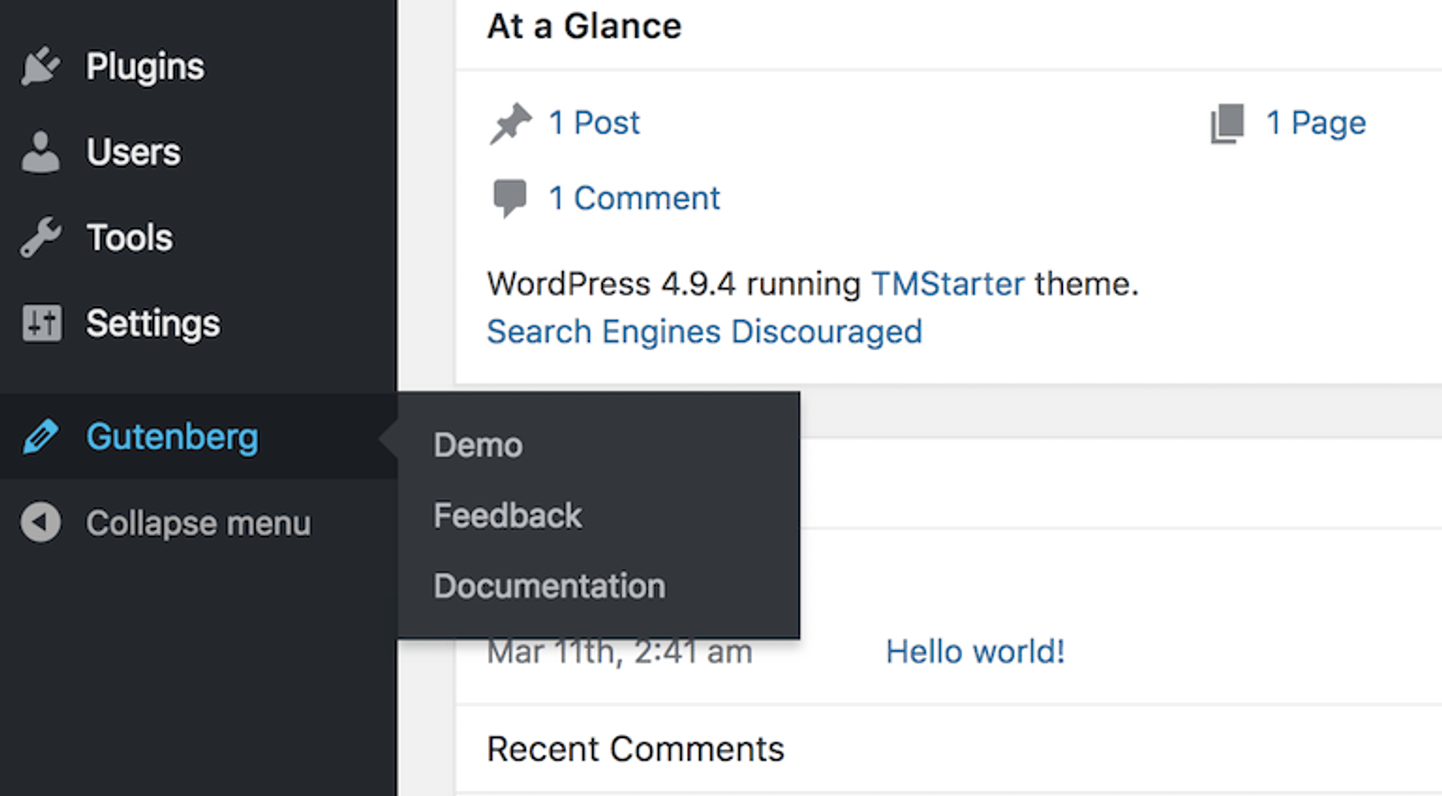 gutenberg wordpress editor demo